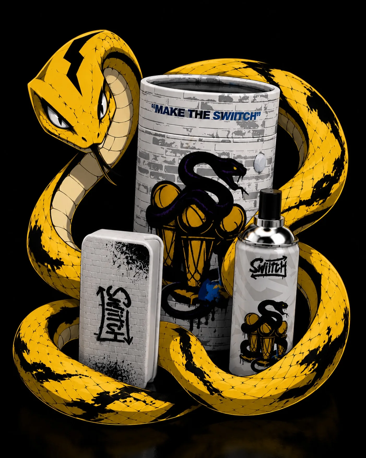 SWIITCH collector system with illustrated packaging